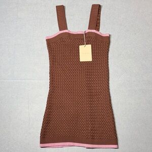 Sancia Martina Knit Dress Brown and Pink